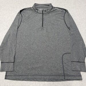 Municipal Sport Utility Gear Pullover Mens 2XL Gray 1/4 Zip Mock Neck Top